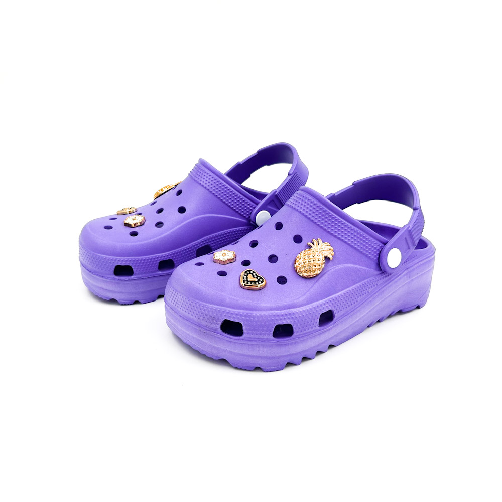 Παντόφλες σαμπό τύπου crocs λιλά